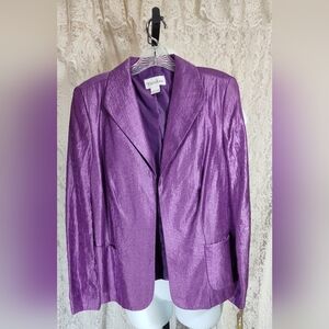 Tanjay Classic Open Front Irredicent Purple Blazer Jacket